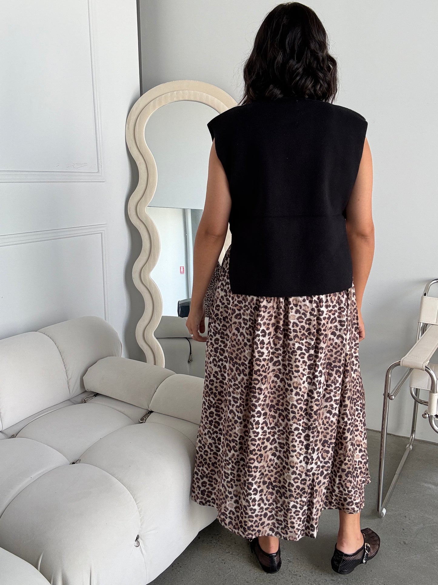 Leo Leopard Midi Skirt