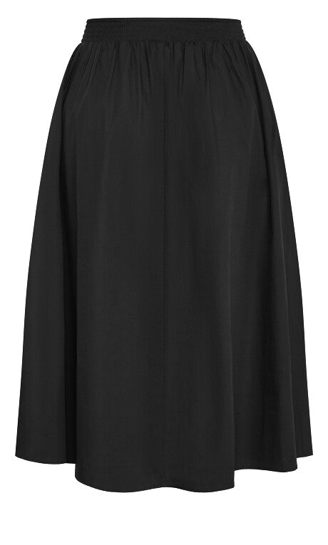 Kyra Black Midi Skirt