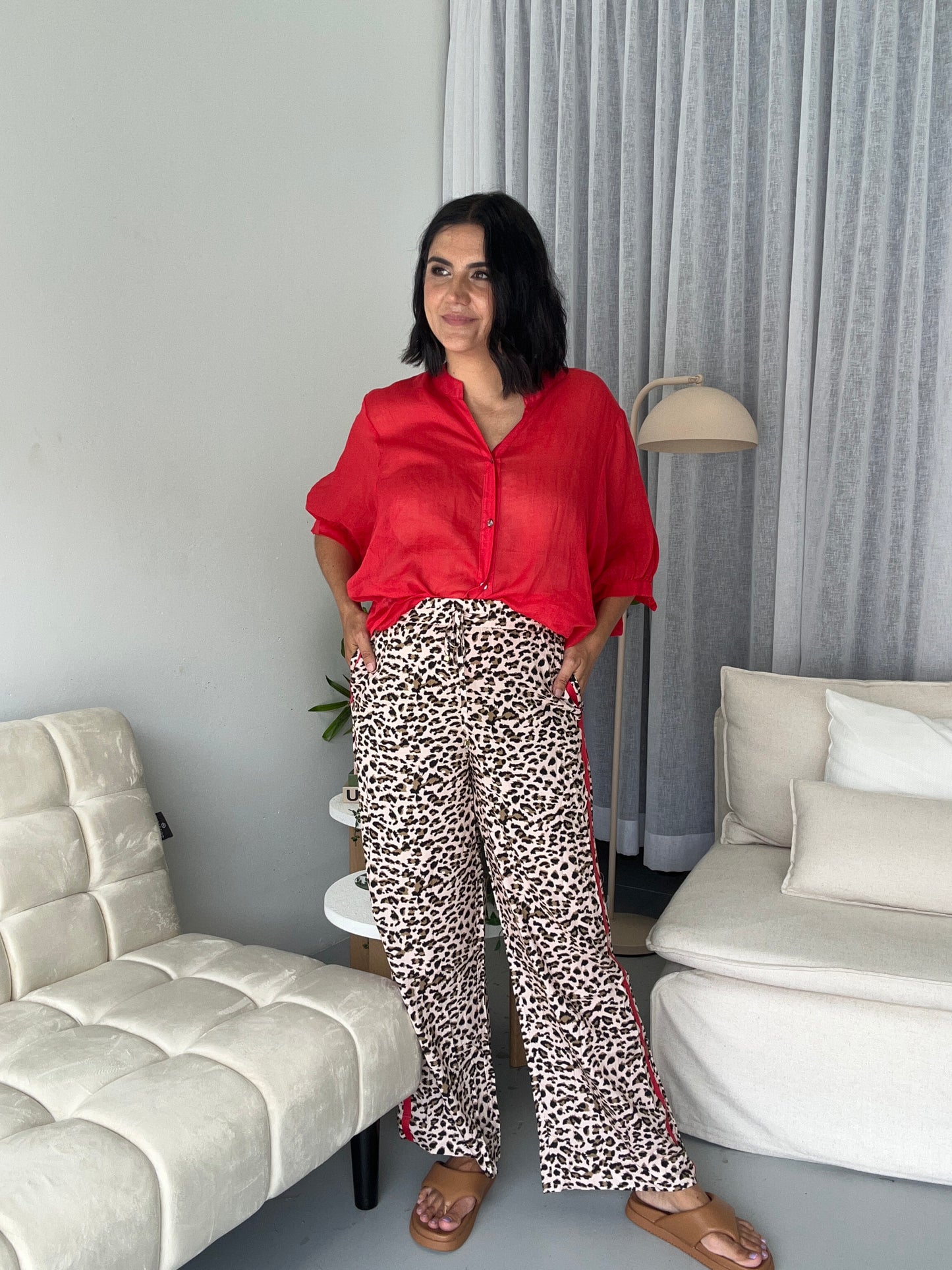 Leopard Contrast Bands Pants