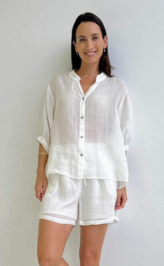 Kyle Linen Blouse White