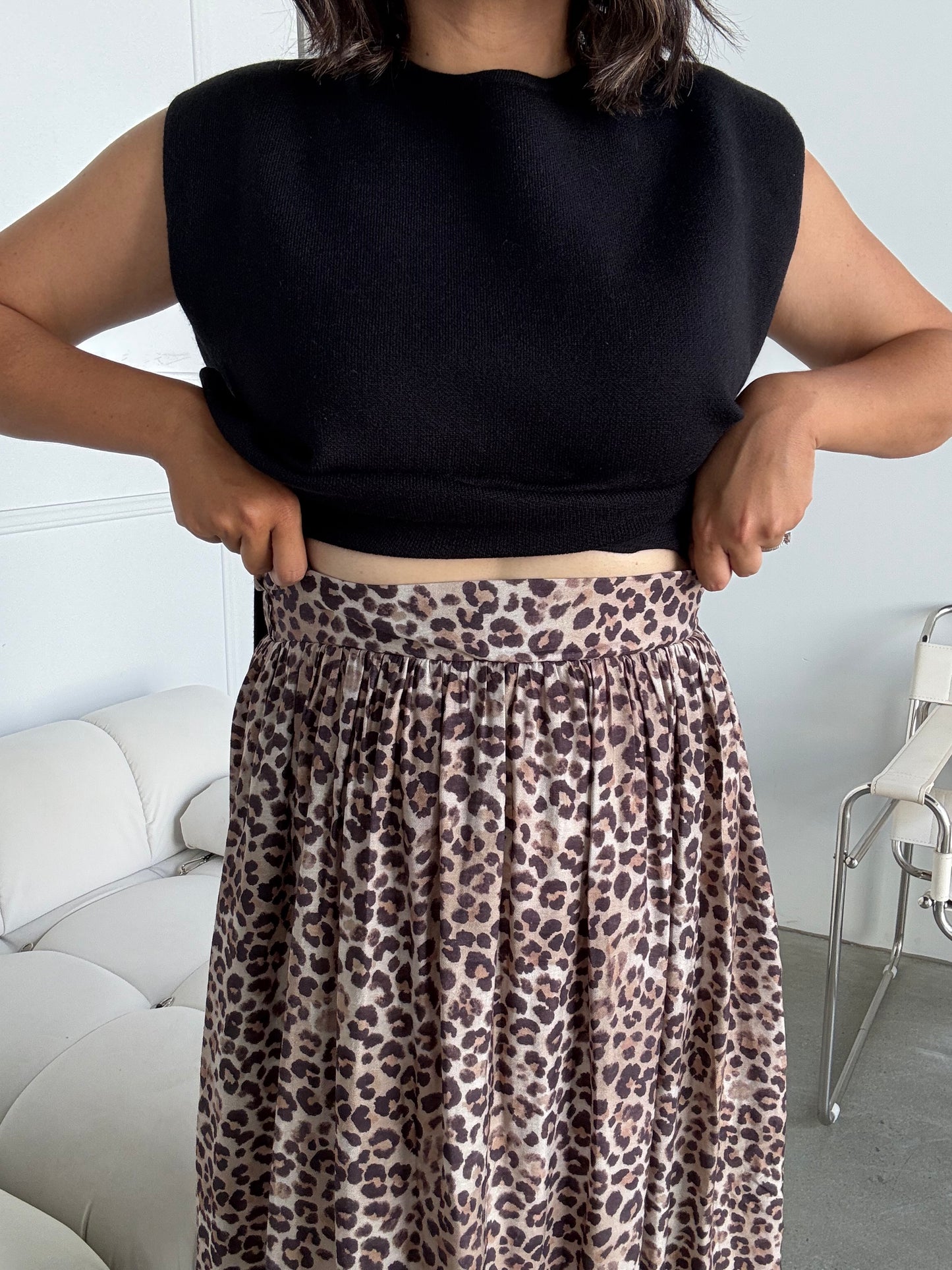 Leo Leopard Midi Skirt