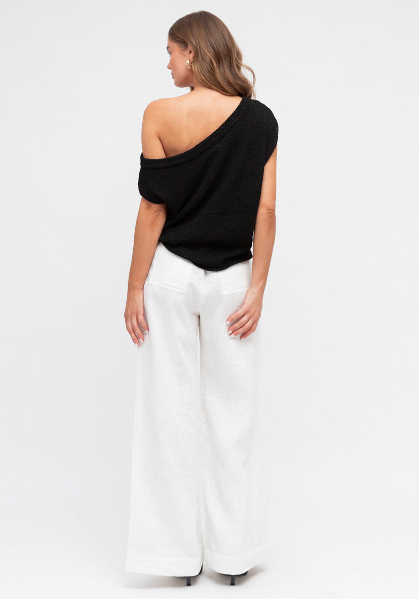 Blaire Aysm Knit Top Black