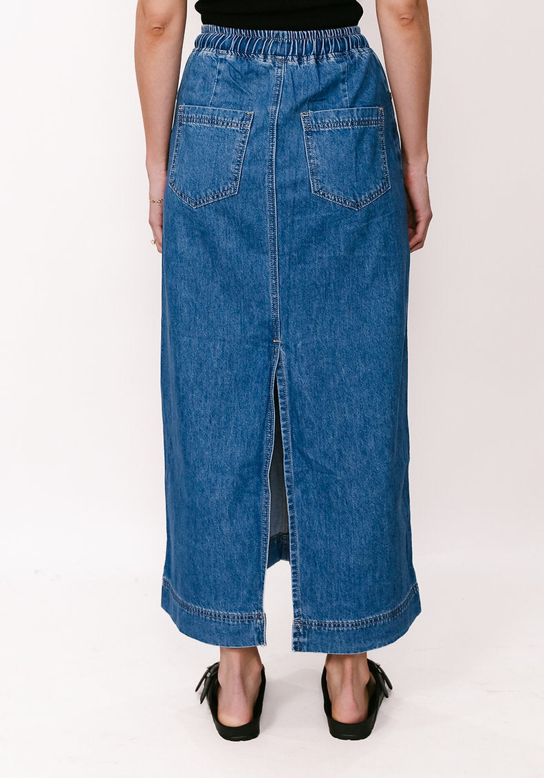 Luca Maxi Denim Skirt Mid Blue