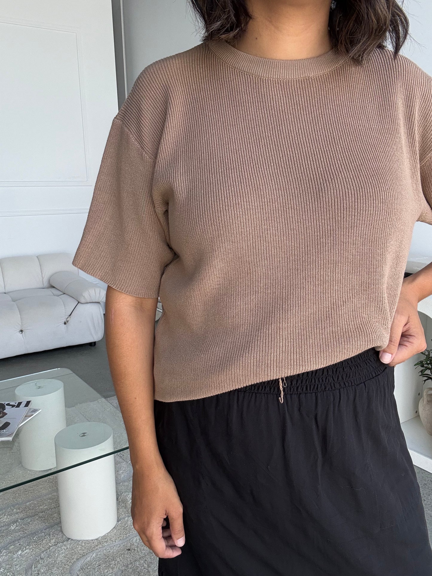 Joey Cotton Knit Top Mocha