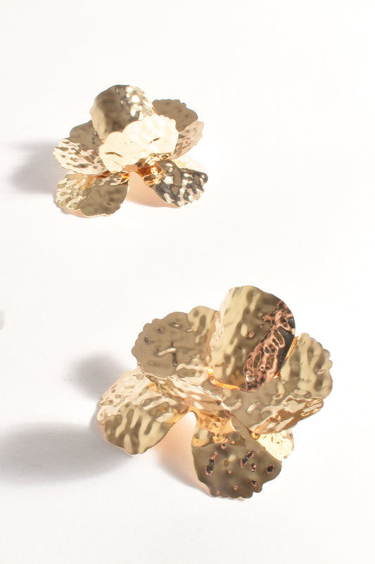 Statement Event Floral Earrings (Gold)