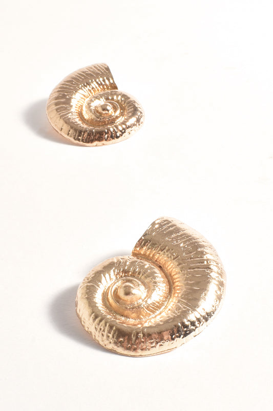 Spiral Shell Event Earrings Gold