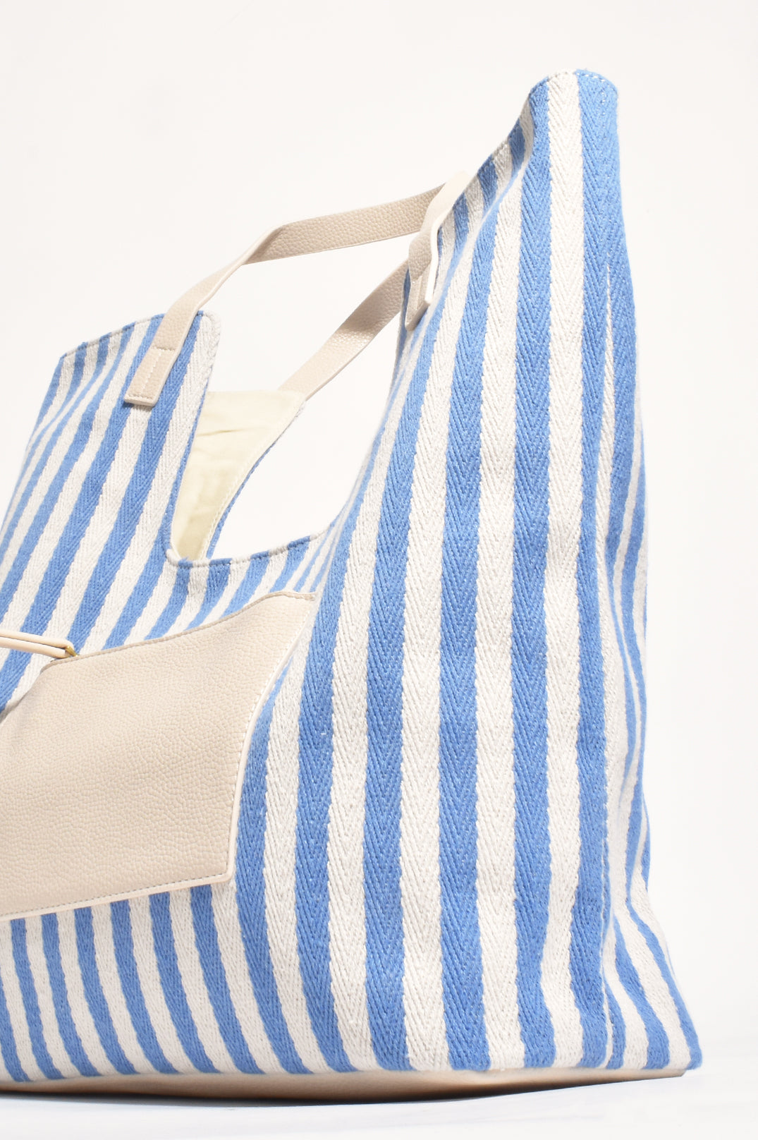 Summa Stripe Canvas Tote Blue/Nude