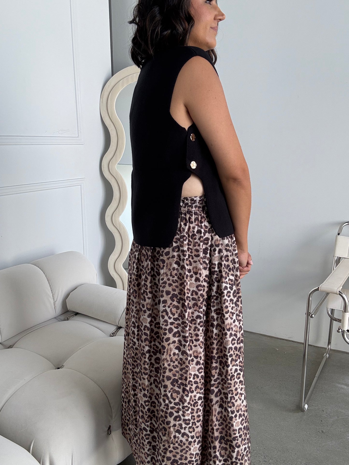 Leo Leopard Midi Skirt