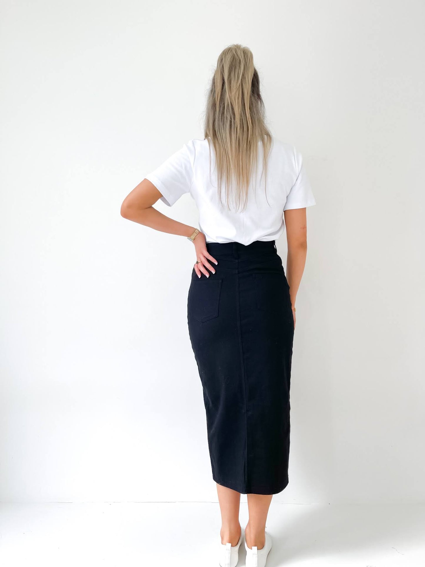 Kenza Denim Skirt Black