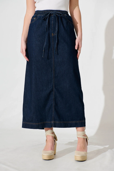 Luca Maxi Denim Skirt Indigo