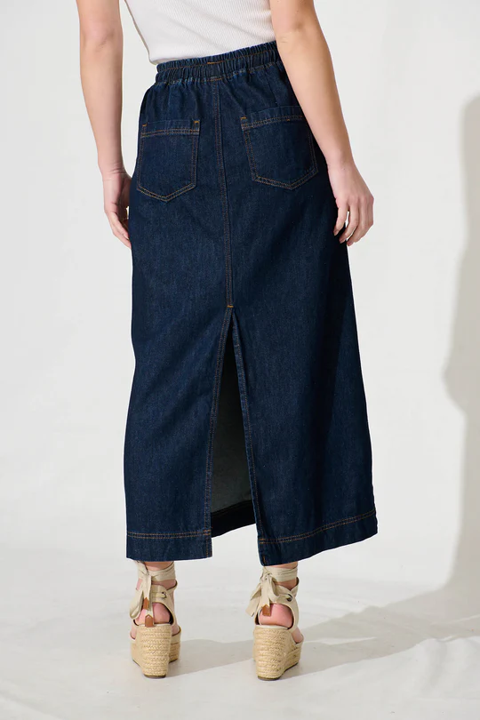 Luca Maxi Denim Skirt Indigo