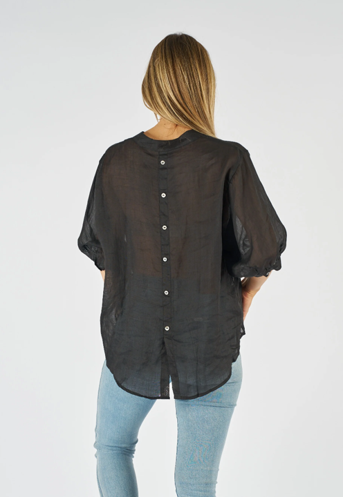 Kyle Linen Blouse Black