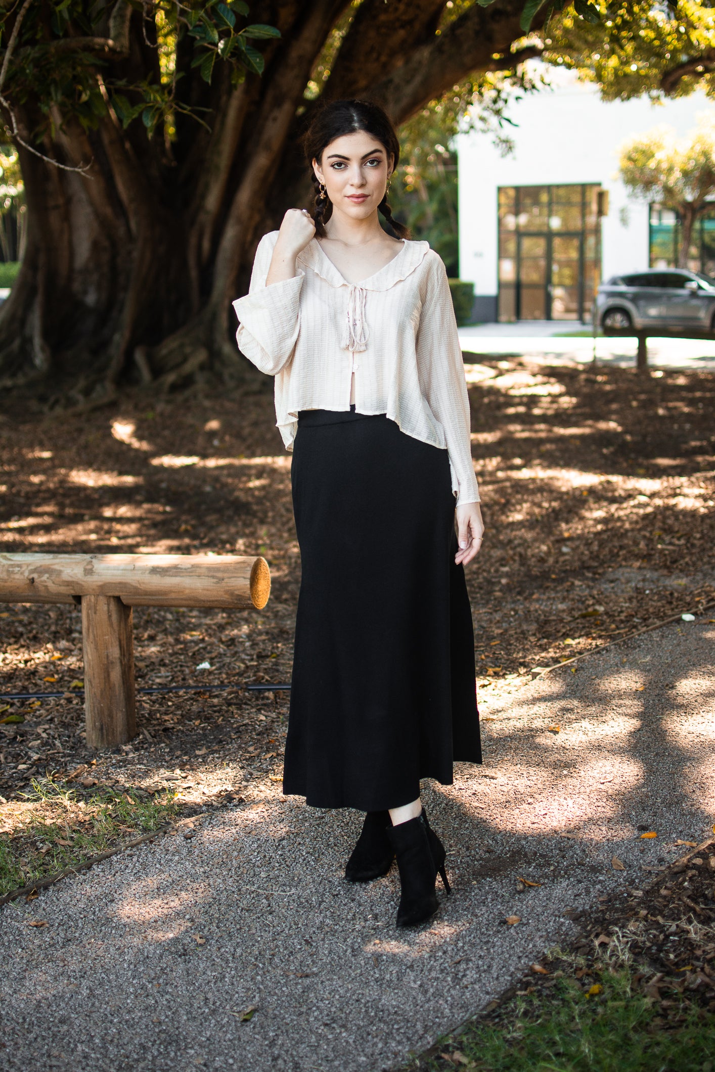 Isabel Knit Flare Skirt Black – whattheteacherwears