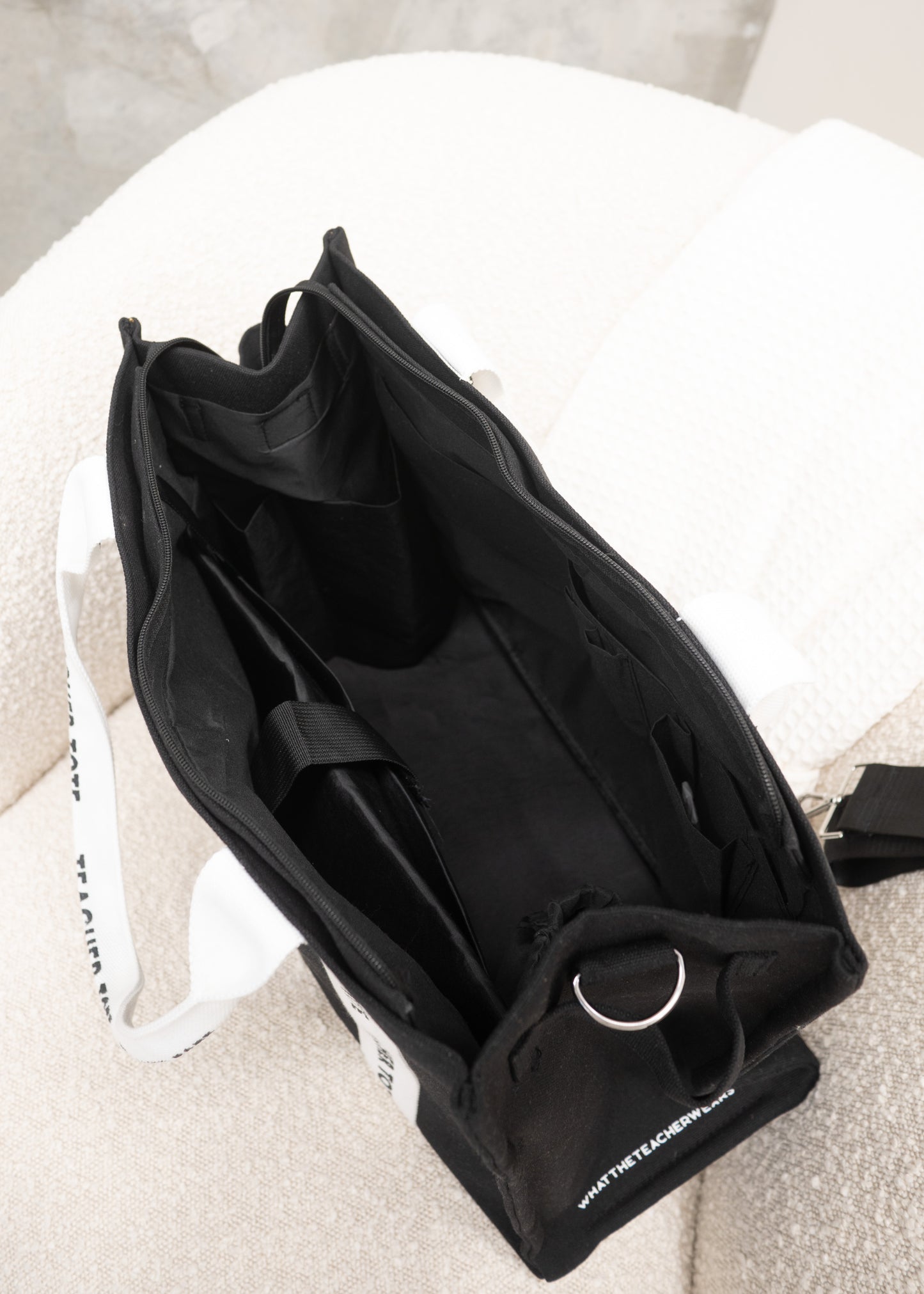 Teacher Tote Black/White PREORDER