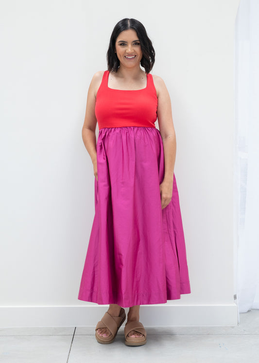 Kennedy Maxi Dress Red/Fushia