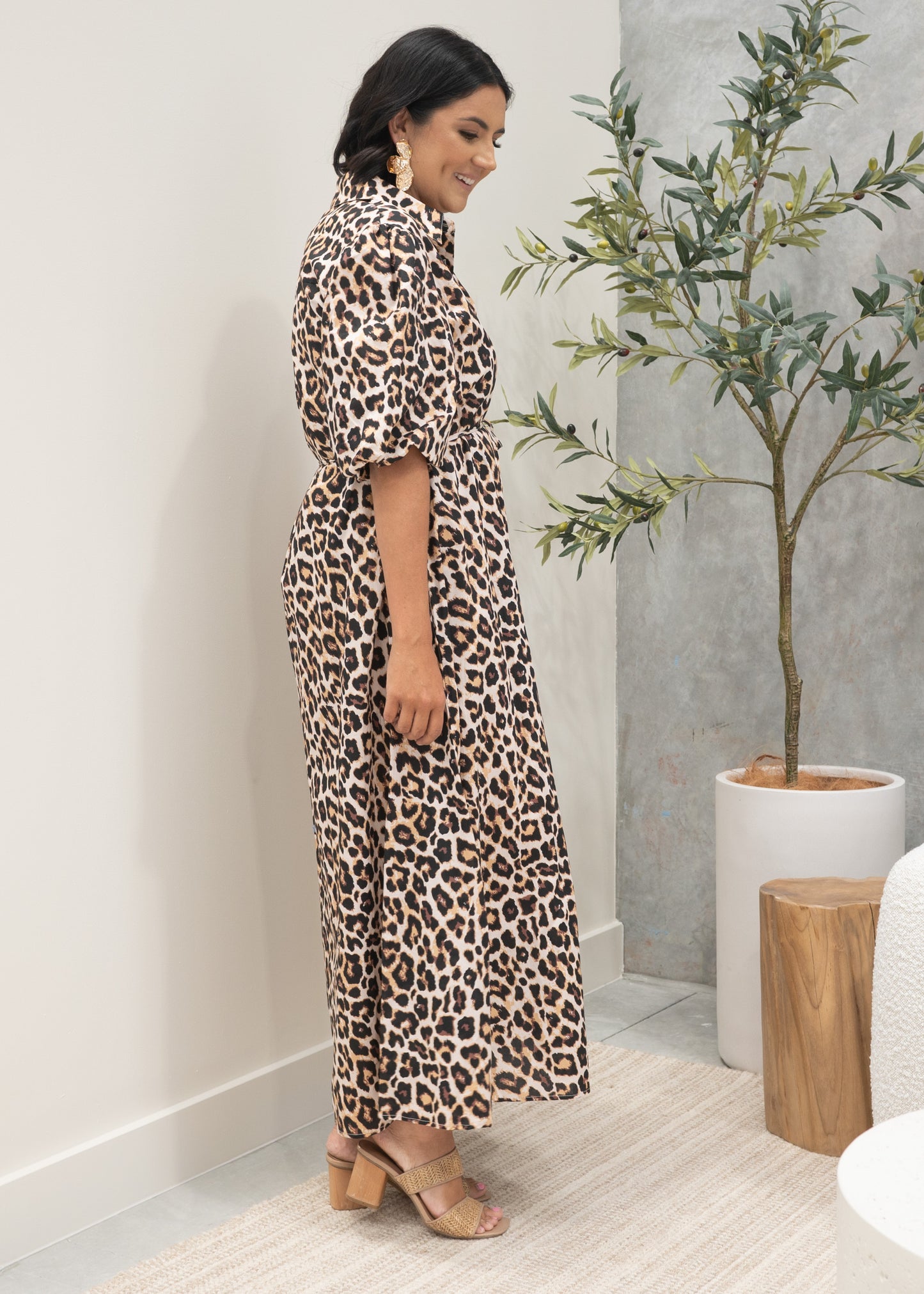 Leopard Maxi Shirt Dress Limited Edition