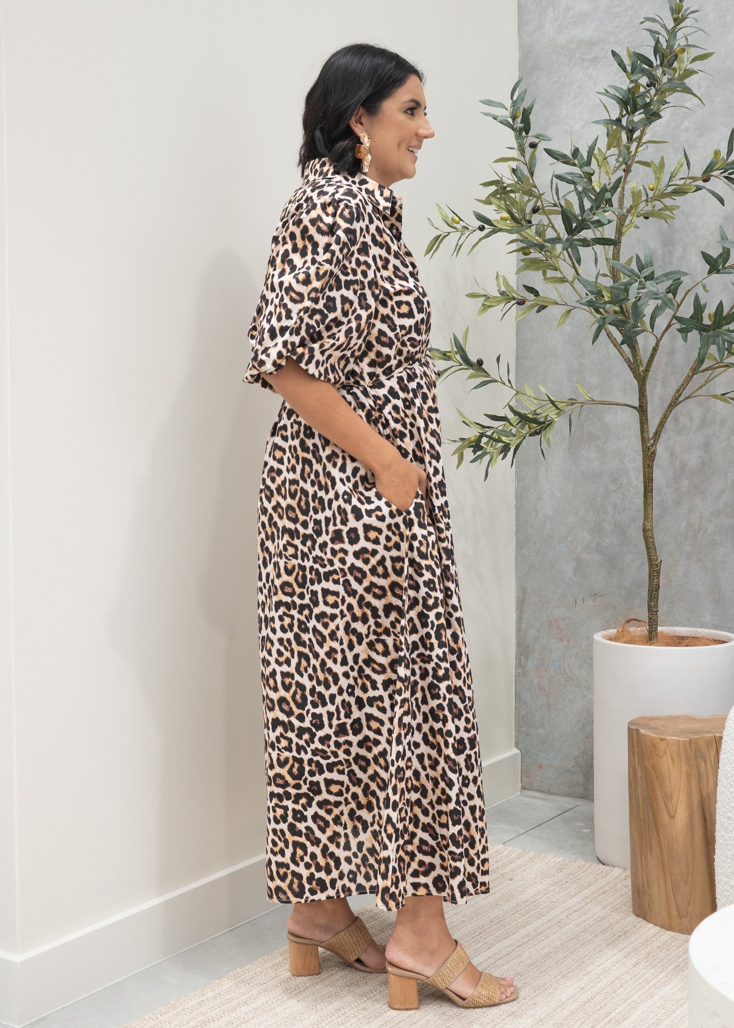 Leopard Maxi Shirt Dress Limited Edition