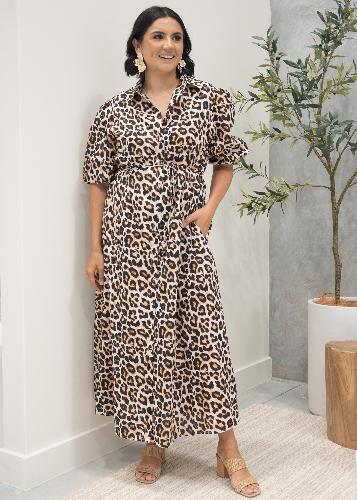 Leopard Maxi Shirt Dress Limited Edition