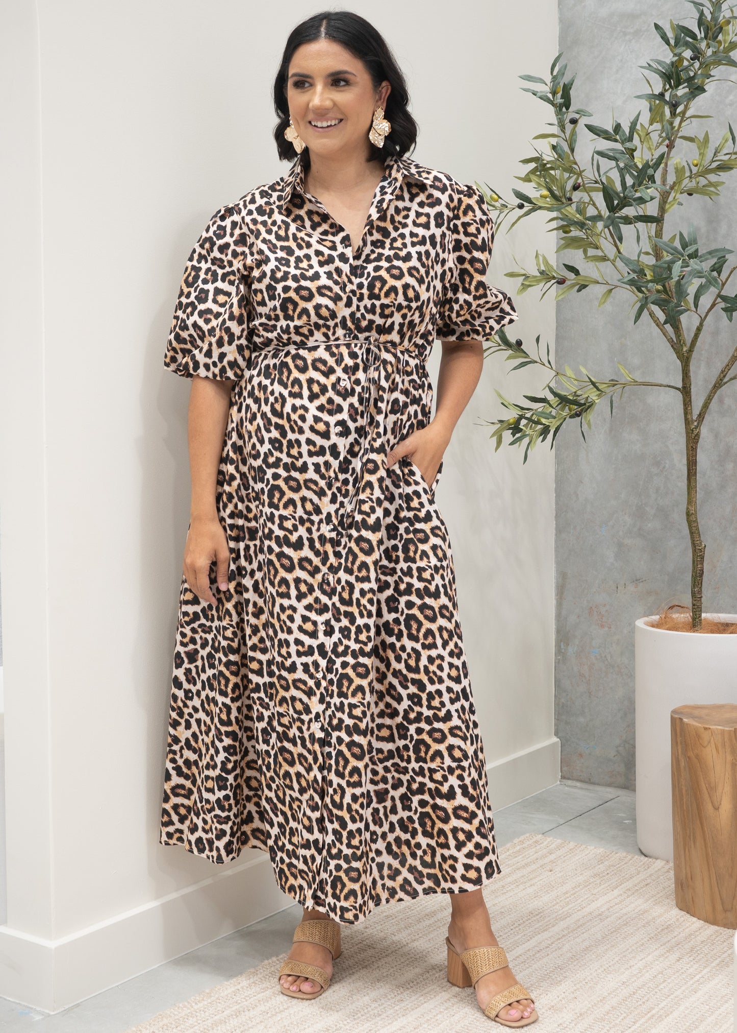 Leopard Maxi Shirt Dress Limited Edition