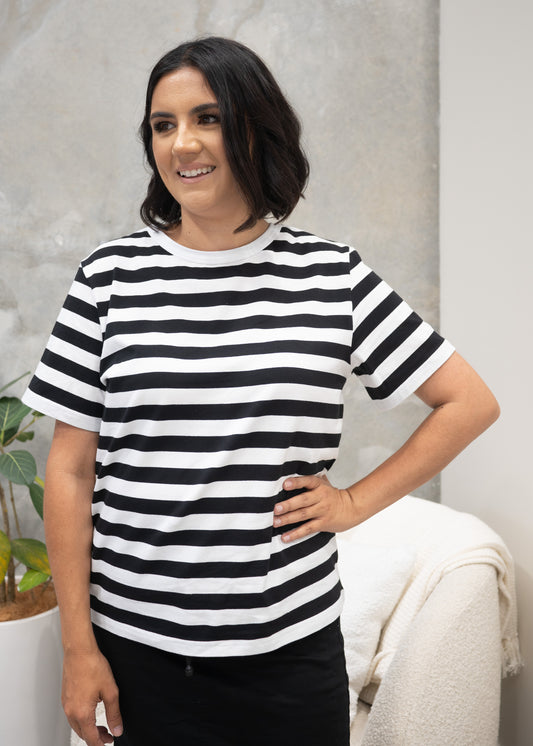 Penny Stripe Tee Black/White