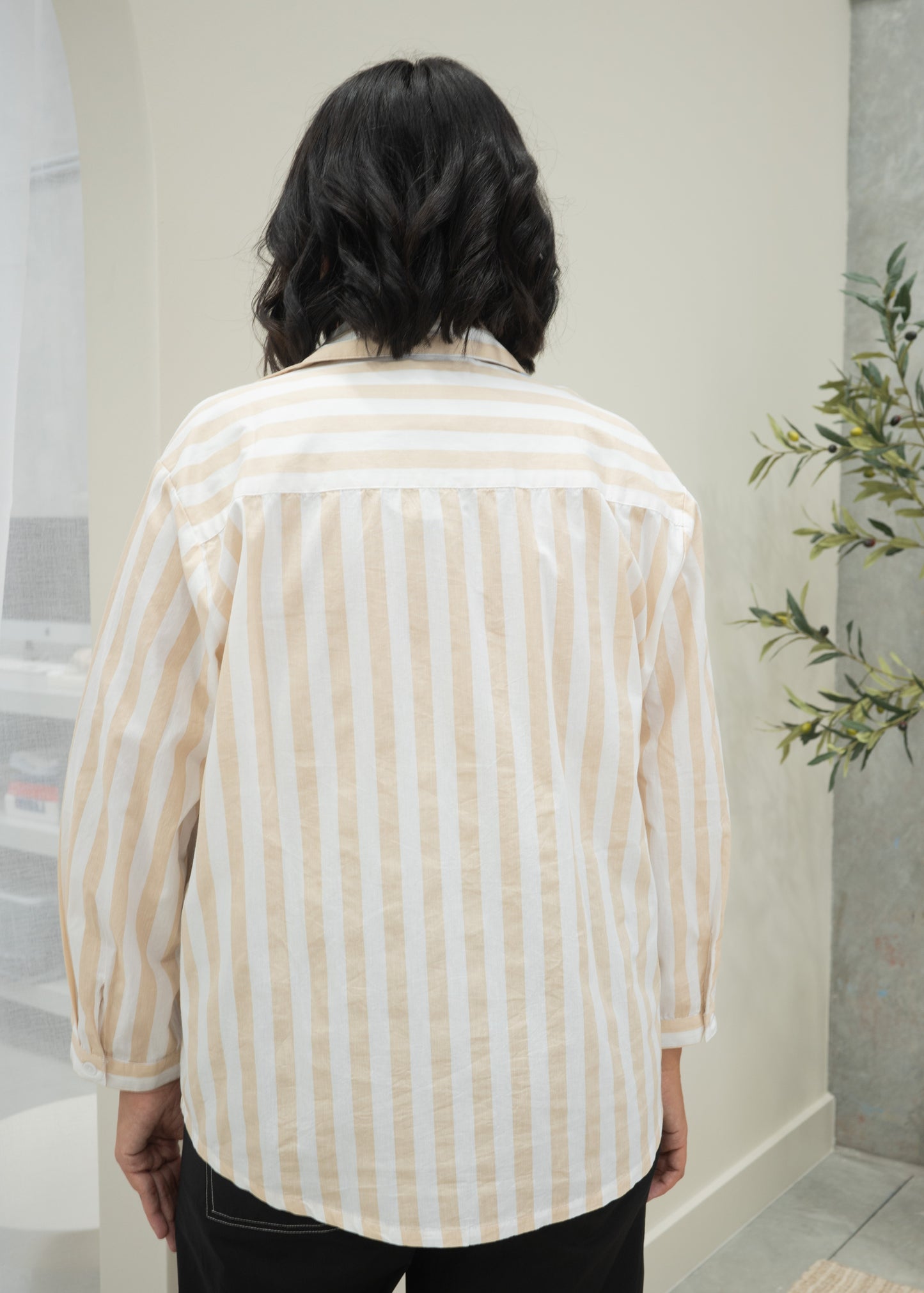 Willow Stripe Shirt Latte