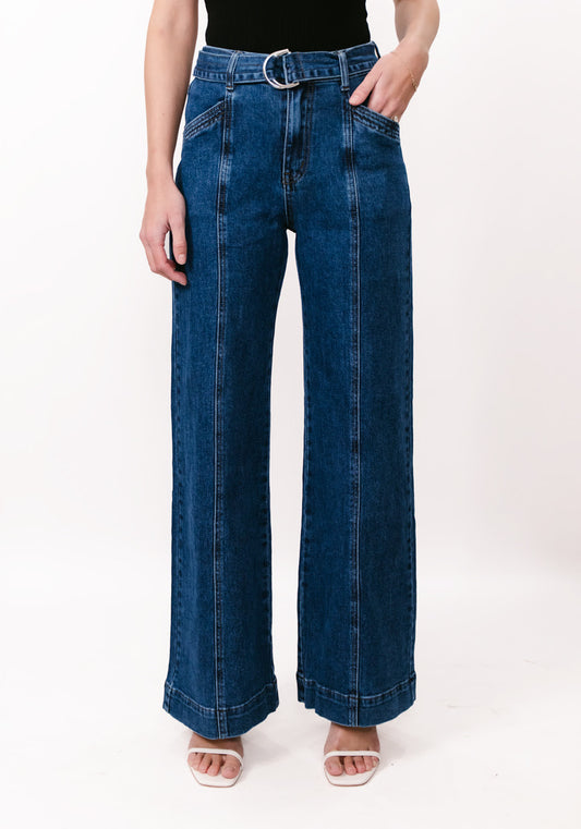 Nala Wide Leg Mid Blue Jeans